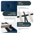 thumbnail image 6 of Einfach Upholstered Bed Frame with Adjustable Headboard, Delicate Velvet Cover, Blue, Queen Size, 6 of 6
