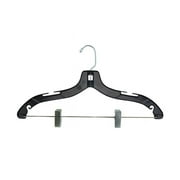 NAHANCO #2500RC 17" Black Plastic Dress Hangers with Swivel Hook (Pack of 100)