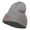 Grey, variant on Mini Fire Embroidered Short Beanie - White OSFM