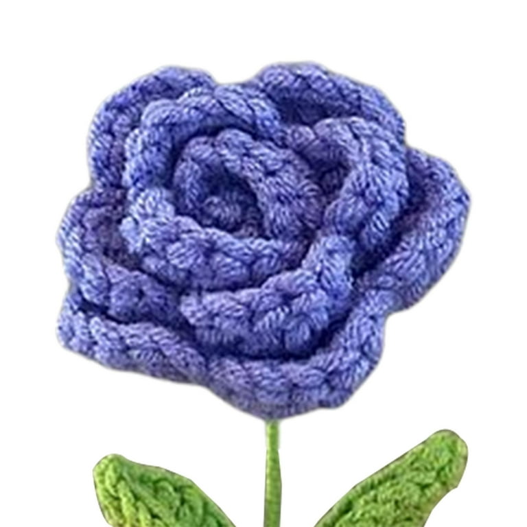 Beginner's Diy Crochet Flower Kit, Romantic Knitted Rose Pot