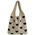 thumbnail image 1 of Bolso Mano Gran Capacidad Compras Tejer Con Patrón Corazón (D), 1 of 9