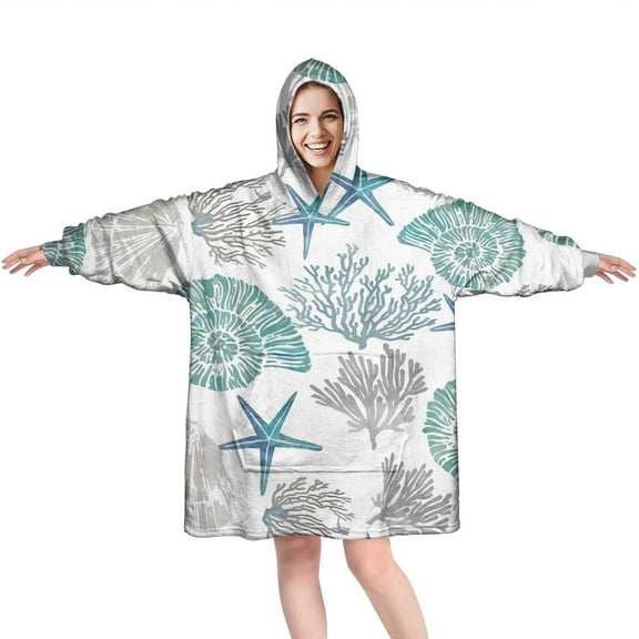 Comfy Wearable Blanket Hoodie for Women Men Adult, Oversized Sherpa Fleece Sweatshirt Blanket with Hood and Pocket