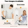 thumbnail image 4 of 1200W Steam Iron, Steam Or Dry Ironing, 5 Temperature Gears, Clothes Iron with 0.79Gal Water Tank and Scald-Prevention Plate, Professional Clothing Iron for Home, Clothing Store, Hotel, 4 of 9