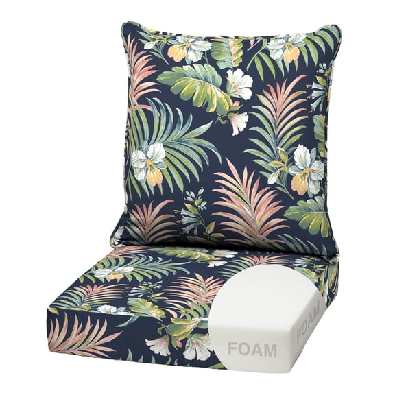 ARDEN Outdoor Foam Deep Seat Cushion Set, 22 in x 24 in, Weather-Proof, Fade Resistant Patio Cushion, Bottom and Back Cushion for Chair, Sofa, and Couch