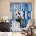 thumbnail image 3 of Kitchen Curtains 84 Inch Length 2 Panels, Funny Panda Grommets Window Treatment Curtain, Cute Art Modern Lovely Animals on Showering Blue Thermal Curtains Drapes for Living Room/Bathroom, 3 of 9