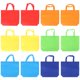 thumbnail image 1 of 12 bolsas no tejidas reutilizables para niños, para compras, comestibles, regalos de fiesta, con base (colores surtidos)., 1 of 8