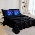 thumbnail image 2 of Koniroom 8 Pieces Neon Gamer Comforter Set Full Size for Boys, Kids Bedroom Decor Soft Gaming Bedding, Video Game Controller Design Bed Set, Black Purple, 2 of 9