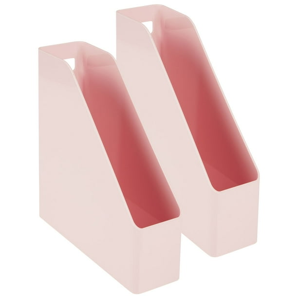 mDesign Plastic Slim Vertical File Folder Storage Organizer Bin with