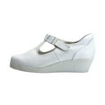 thumbnail image 3 of 24 HOUR COMFORT Reanne Women's Wide Width T-Strap Leather Shoes WHITE 5, 3 of 6