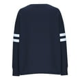 thumbnail image 5 of Women's Striped Oversized Sweatshirt, Fall Crewneck Long Sleeve Sweat Shirts Teens Casual Color Block Pullover Tops Navy L, 5 of 6