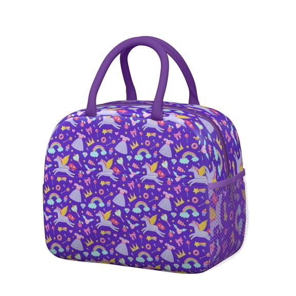 Reusable Unicorn Lnsulated Lunch Bag for Women & Men-Leakproof Water-Resistant Cooler Tote,Large Capacity(10.6x8.7x6.3in)for Work,Office,Travel,Picnic,Beach.