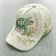 thumbnail image 3 of 3D Ocean Creatures Embroidery Cap, Adjustable Cotton Baseball Cap, Raised Embroidered Sea Animal Hat for Beach Travel, Purple One Size, 3 of 3