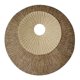 thumbnail image 1 of Arte de pared de arenisca de doble capa redondo y acanalado grande marrón y beige Benzara Inc BM205832, 1 of 2
