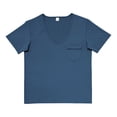 thumbnail image 4 of ZZHZGZ Mens 4Th of July Shirt Men T Shirts Men's Pocket T Shirt Border Clothing Europe and The United States Foreign Trade Men's V Neck Solid Color Large Size Casual Short Sleeved T Shirt M, 4 of 7