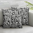 thumbnail image 3 of Orinice Letters and Numbers Graphic Decorative Throw Pillow Cover for Home Couch Living Room Bed Sofa 12x12in, 3 of 5