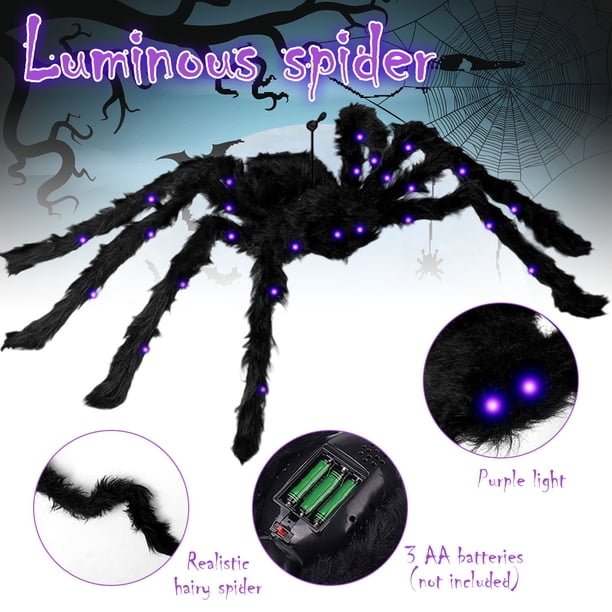 4 Arañas De Halloween Realistas Y Aterradoras – Figuras De Peluche De Plástico, Decoración Espeluznante Para Fiestas, Bromas Y Disfraces