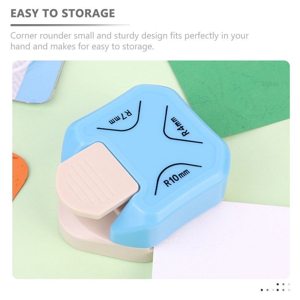 WEUVEB 2Pcs Blue Paper Corner Punch with Round and Multi Angle Edge Trimming for DIY Crafts