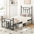 thumbnail image 5 of Costway Twin Size Metal Bed Frame with Headboard Under-bed Storage Mattress Foundation, 5 of 10