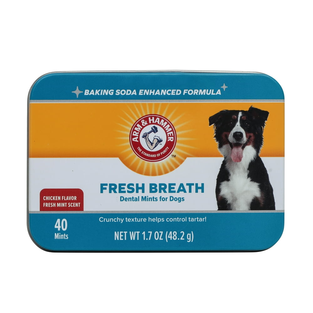 Arm & Hammer Advanced Care Fresh Breath Dental Mints for Dogs in Chicken Flavor, 40 Count