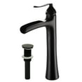 thumbnail image 1 of Wovier Oil Rubbed Bronze Waterfall Bathroom Sink Faucet with Supply Hoses and Drain,Single Handle Single Hole Vessel Lavatory Faucet,Basin Mixer Tap Tall Body Commercial,Black, 1 of 7