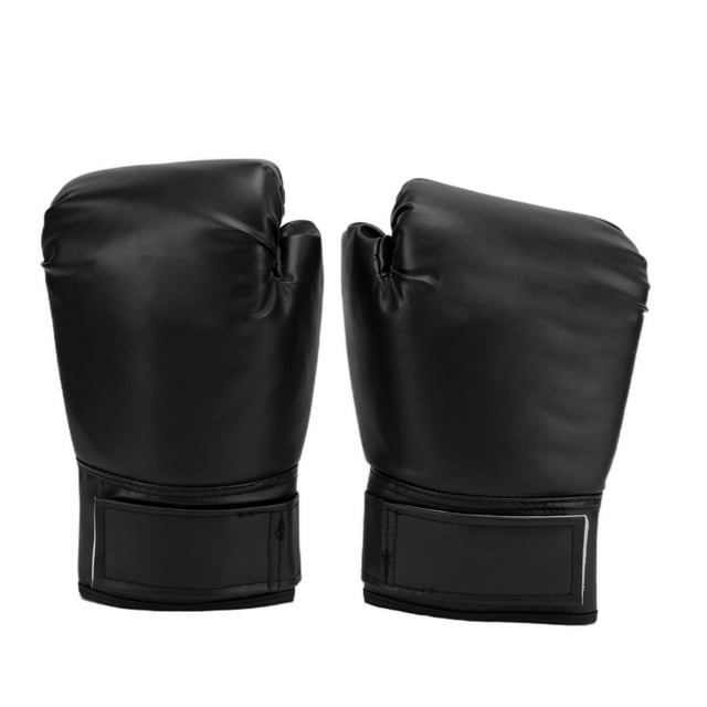 1 par de guantes de boxeo de entrenamiento unisex para adultos, guantes de boxeo Sanda Muay Thai de 10 oz, color negro