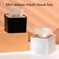 thumbnail image 4 of Square Tissue Box Cover,White Tissue Box Holder,Bamboo Facial Cube Box Cover for Storage on Bathroom Vanity, Countertop, Bedroom Dresser, 4 of 7