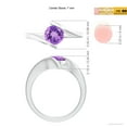 thumbnail image 5 of ANGARA Natural Bar-Set Solitaire Round 1.15 ct Amethyst Bypass Ring in 14K White Gold for Women (Size-7mm) | February Birthstone, Birthday, Anniversary, Jewelry Gift for Women | Natural Amethyst Ring, 5 of 9