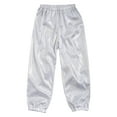 thumbnail image 3 of Runhomal Kids Boys and Girls Shiny Metallic Pants Elastic Waistband Jazz Dance Harem Trousers Loose Silver 160, 3 of 6