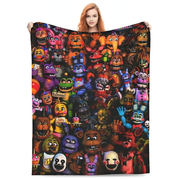 five nights blanket at freddy's 2 Fleece Throw Blanket - Soft Plush Fuzzy Blanket for Couch, Bed, Perfect Gift for Kids & Adults