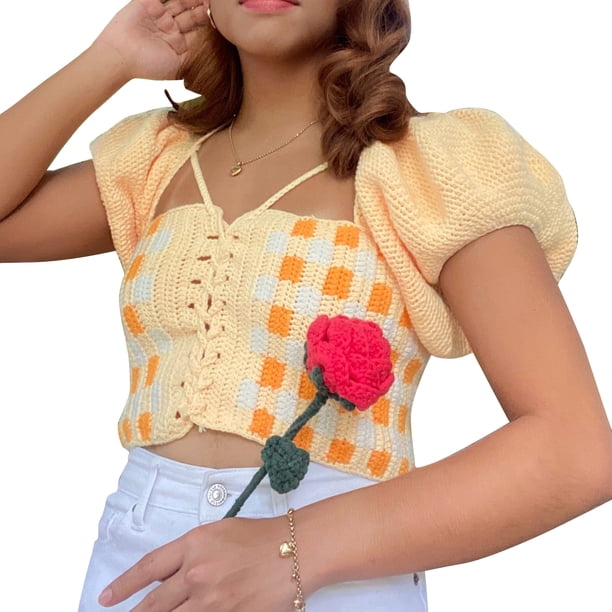 SAYOO Blusa de punto para mujer SAYOO moda