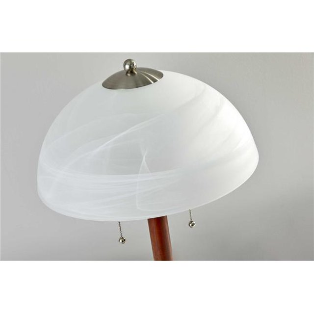 Walnut Metal Table Lamp, 13.5 x 13.5 x 22.5 in.