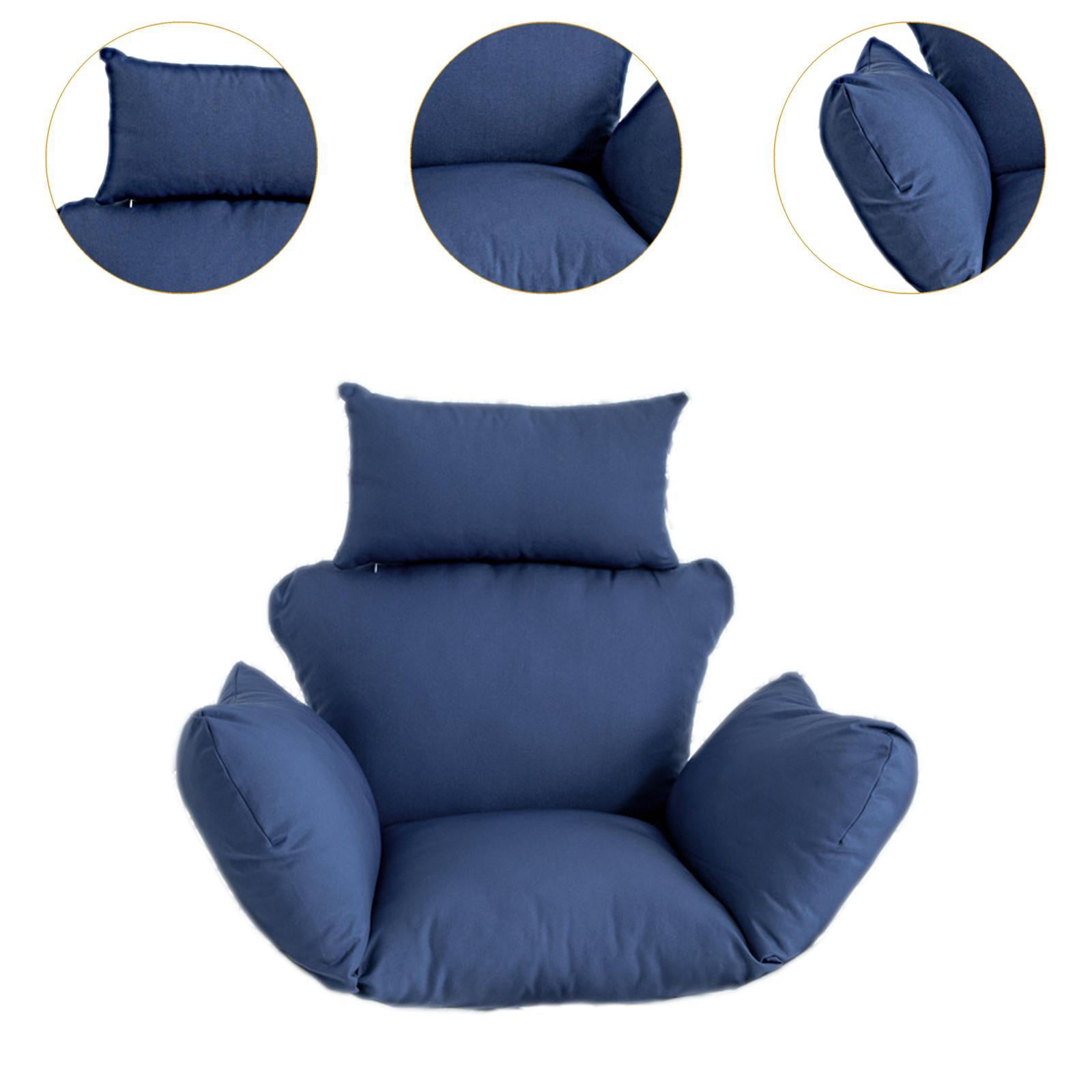 oshhni Egg Chair Cushion Hanging Seat Cushion for Family Balcony Outdoor Dark Blue