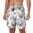 thumbnail image 2 of Uemuo Cute French Bulldog Pattern Mens Swim Trunks Quick Dry Board Shorts with Mesh Lining, Stretch Beach Shorts Quick Dry No-Chafing Board Shorts-3X-Large, 2 of 9