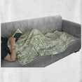 thumbnail image 6 of Ostrich Soft Flannel Fleece Throw Blanket, Hippo Cheetah Pelican Giraffe in Fractal Children Outline Print, Cozy Plush for Indoor and Outdoor Use, 50" x 60", Fern Green and Cream, by Ambesonne, 6 of 6