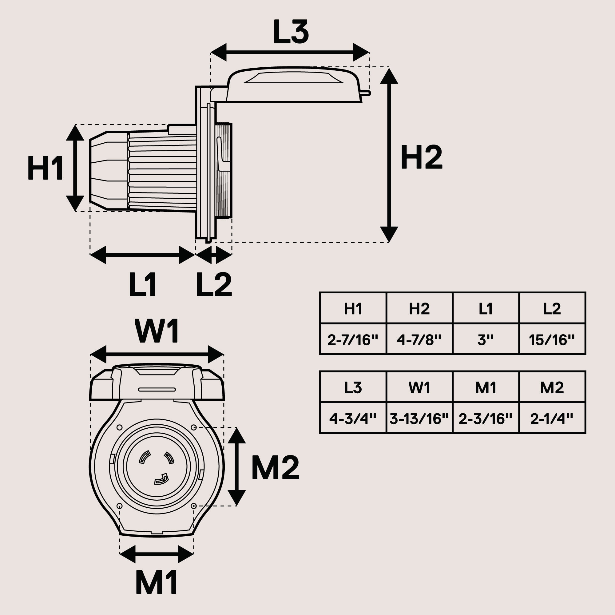 30A Inlet Shore Power Supply Receptacle for RV Camper Boat [NEMA L5-30P 125V] [Twist-Lock] [Low-Profile] [LED Indicator] [Dust/Waterproof] [3/14AWG Power Wire Compatible] [ETL Approved][UV Resistant]