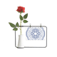 thumbnail image 1 of China Chinese Blue Flower Pattern Botella de decoración de jarrones colgantes de flores rosas artificiales, 1 of 3