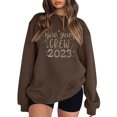 thumbnail image 1 of Gibobby Casual Sudadera para Mujer Sudadera de Forro Polar con Cuello Redondo Sudadera para Mujer(Marrón,G), 1 of 3