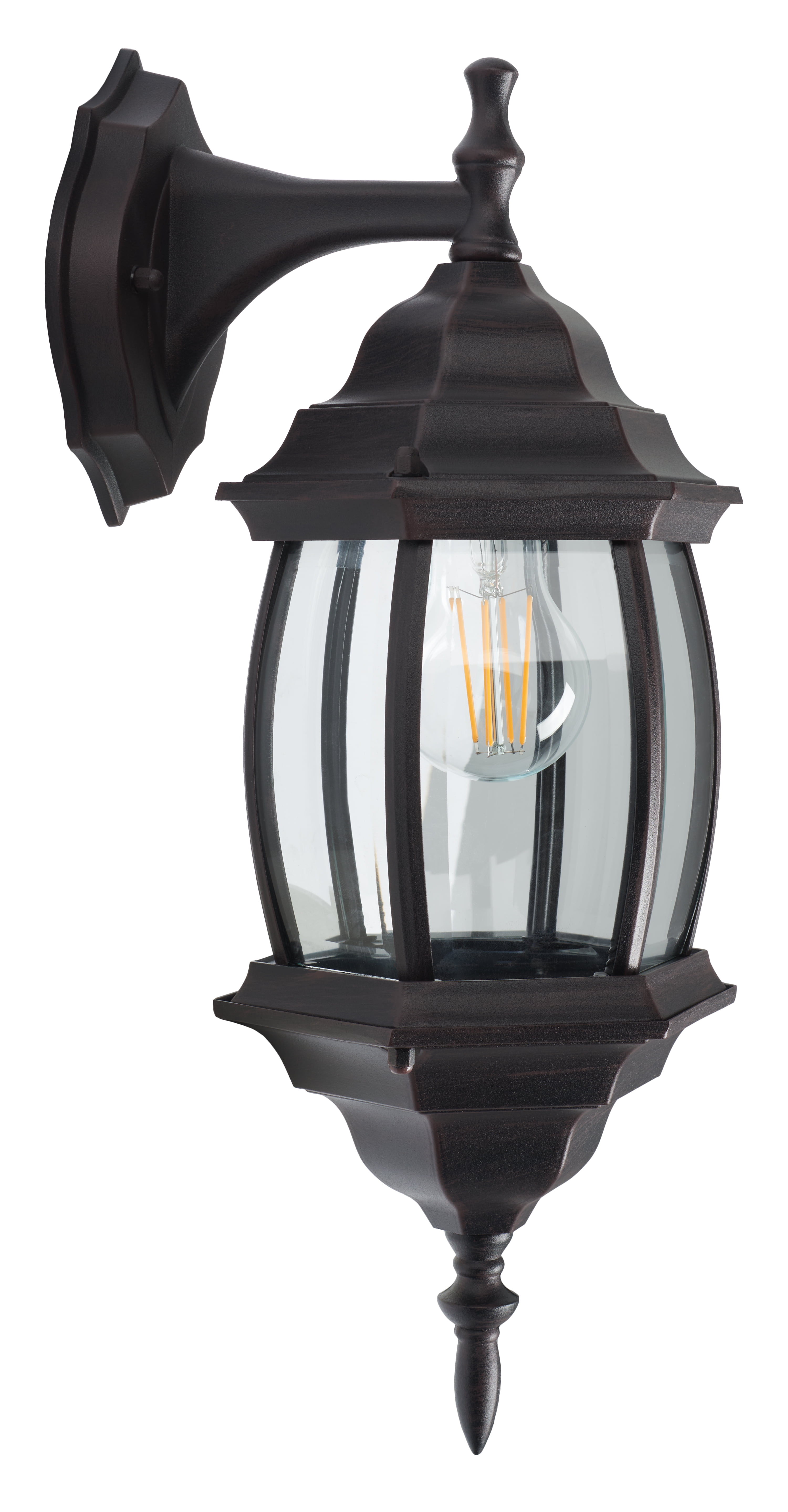 SAFAVIEH Grazia 2-Light A19 Oil Rubbed Bronze Steel Wall Sconce with Rust Shade, Set of 2