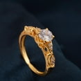 thumbnail image 5 of Silver & Stone Jewels Gold Plated Solitaire Engagement Ring with CZ Accents Vintage Inspired Promise Ring for Women, 5 of 6