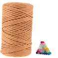 thumbnail image 1 of Cordón de macramé de algodón volteado de 5 mm x 100 m, color marrón, 1 of 6