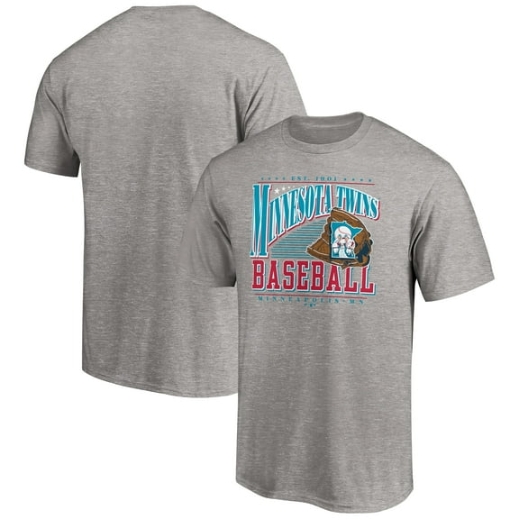 Men's Heather Gray Minnesota Twins Cooperstown Collection Winning Time T-Shirt