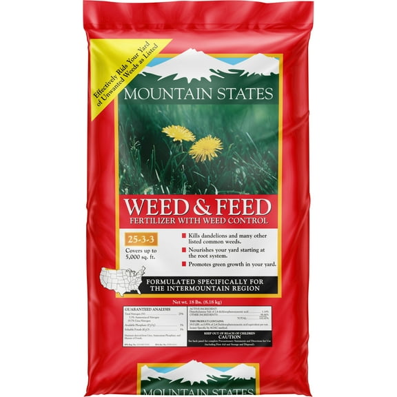 Mountain States Weed & Feed Lawn Food Fertilizer & Weed Control, 14 lb., Covers 5,000 Sq. ft
