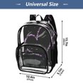thumbnail image 4 of Large Clear PVC Backpack Heavy Duty See Through Backpack for Adults Work Travel, Purple Heart Bow Printed 12L, 4 of 8
