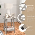 thumbnail image 4 of FOROUTIA 2-Piece Round End Table Set,Glass Top & Shelf,Antique Silver MDF Side Tables, 4 of 6