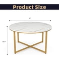 thumbnail image 6 of SUGIFT Modern Round 36in Faux Marble Coffee Table, Gold, 6 of 12