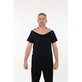 thumbnail image 3 of Post Surgery Recovery Tshirt Snap Open TearAway Shirt Color: Black/Men, Size: Small, 3 of 6
