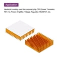 thumbnail image 4 of Uxcell 4Pcs 40x40x11mm Heatsink Aluminum Radiator With Fixed Sticker for Chip CPU, Power Transistor, FET, IC,Gold, 4 of 6