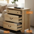 thumbnail image 5 of 3Pcs Farmhouse Bedroom Set,Oak Wood Nightstand Set Of 2 With Charging Station And 3-Drawer Dresser For Bedroom , Living Room, Hallway,Dining Room, 5 of 8