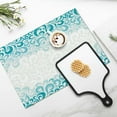 thumbnail image 3 of Placemats Set of 4,Teal Floral Flower,Washable Burlap Woven Heat Resistant Placemat for Dinning Table,Farmhouse,Outdoor,18X12 Inch, 3 of 5