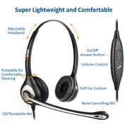 Wantek Wired 3.5mm Headset with Microphone for Phone, Computers